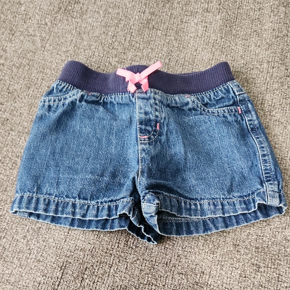 Jumping Beans Denim Shorts with Pink Bow